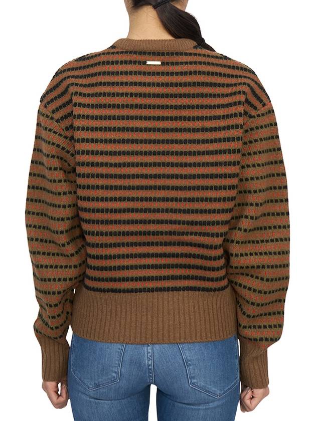 Striped Jacquard Wool Knit Top Brown - JW ANDERSON - BALAAN 6