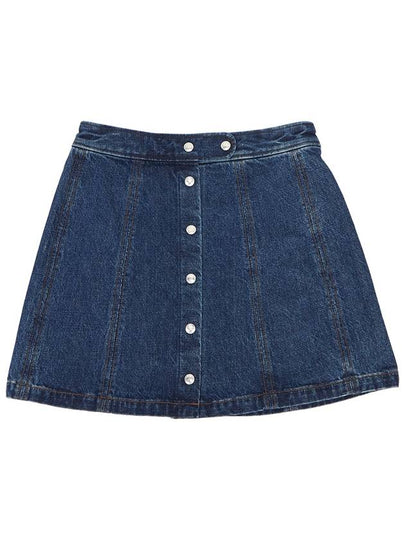 Women's Poppy Front Button Denim A-Line Skirt Blue - A.P.C. - BALAAN 2