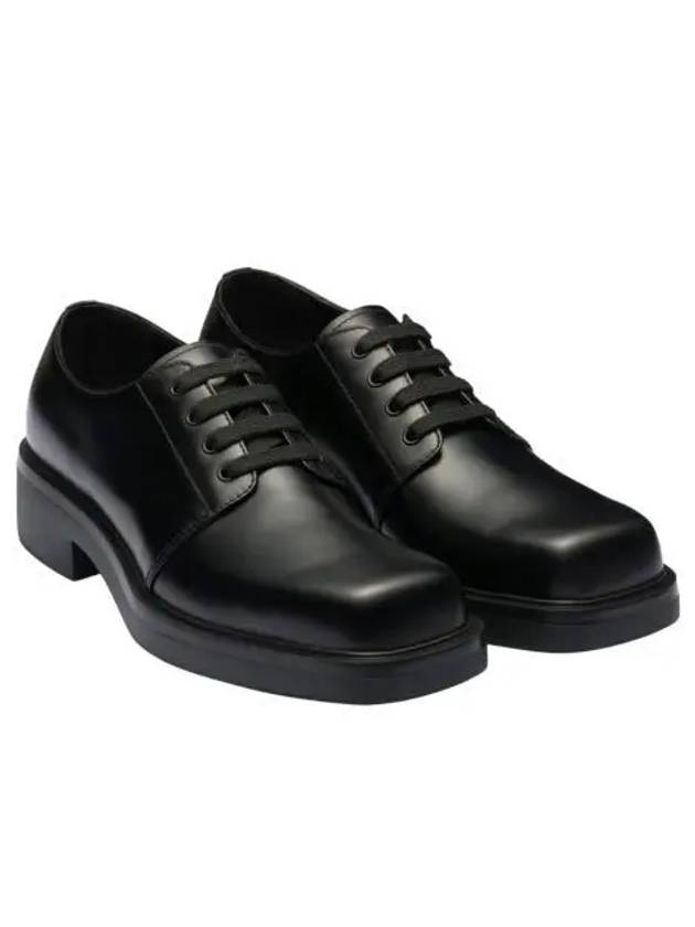 lace-up leather derby shoes black - PRADA - BALAAN 2