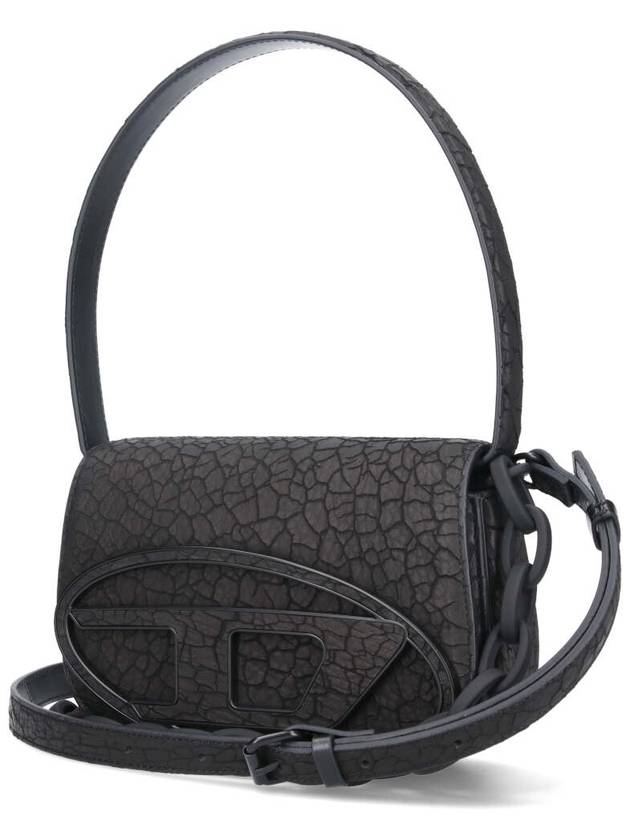 1DR Iconic Leather Shoulder Bag Black - DIESEL - BALAAN 3