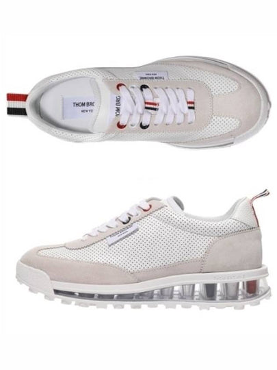 Women Vitello Calf Tech Runner Clear Sole Low Top Sneakers White - THOM BROWNE - BALAAN 2