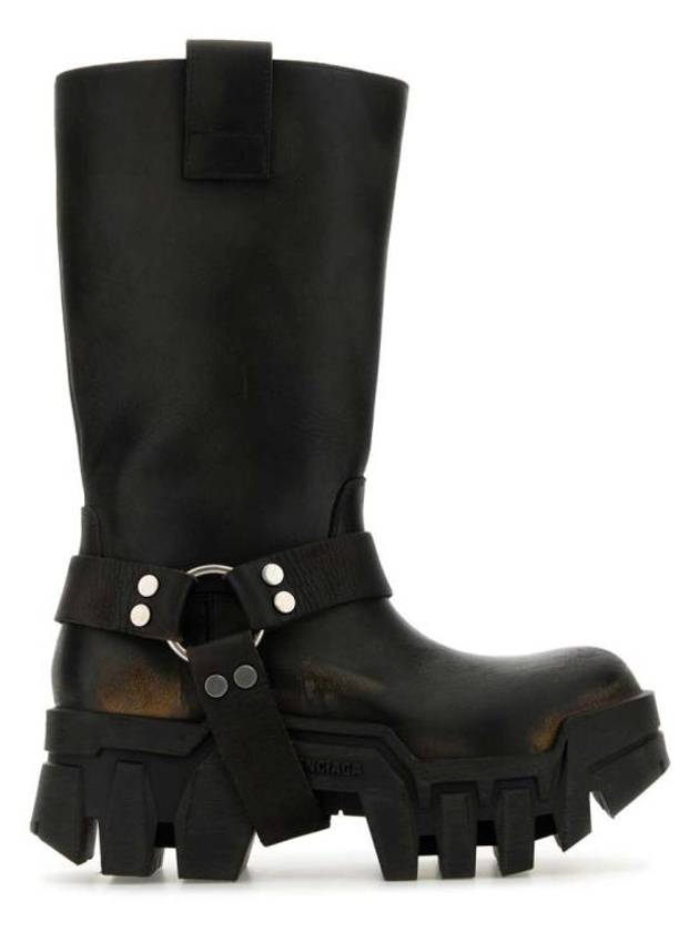 Bulldozer Harness Leather Middle Boots Black - BALENCIAGA - BALAAN 2