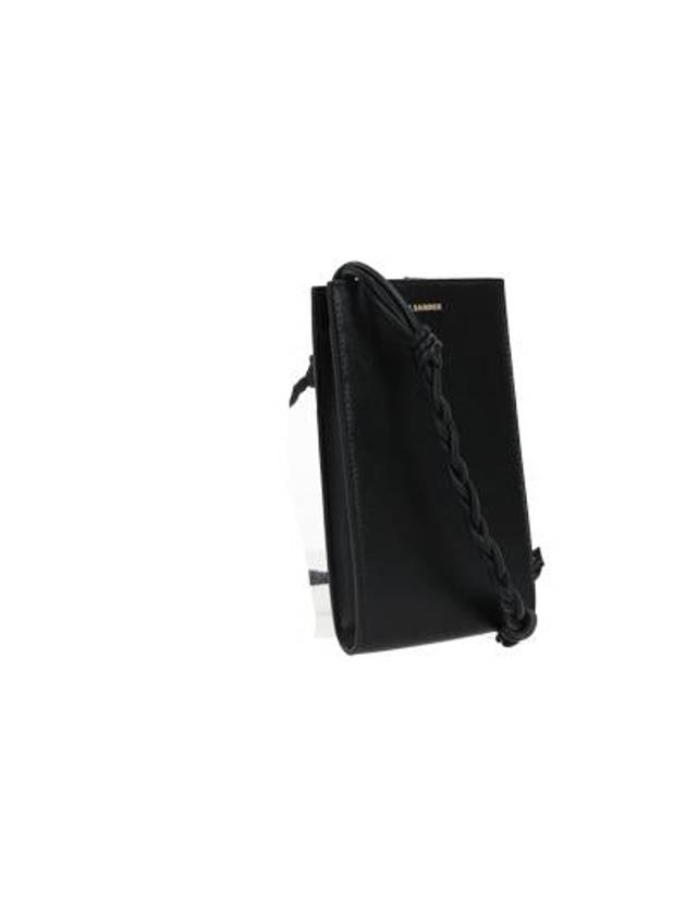 Logo Tangle Phone Holder Leather Cross Bag Black - JIL SANDER - BALAAN 4