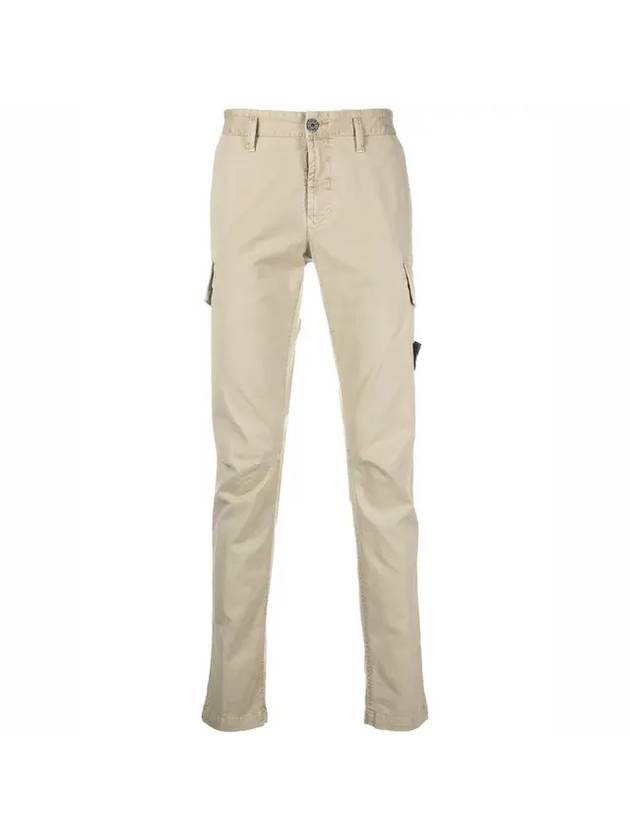 Men's Wappen Patch Cargo Straight Pants Beige - STONE ISLAND - BALAAN 1