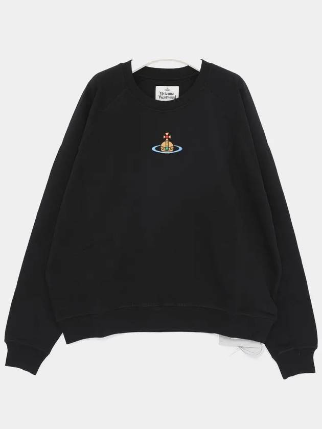 Embroidered Logo Cotton Sweatshirt Black - VIVIENNE WESTWOOD - BALAAN 2