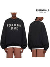 Fear of God Essential Logo Crew Neck Fleece Sweatshirt Men s Shirt Black - FEAR OF GOD ESSENTIALS - BALAAN 1