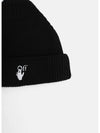 Logo embroidered wool beanie OMLC016F 21KNI001 - OFF WHITE - BALAAN 4