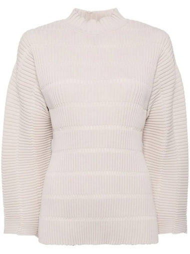 Pleats Jiggly Turtleneck Beige - ISSEY MIYAKE - BALAAN 1