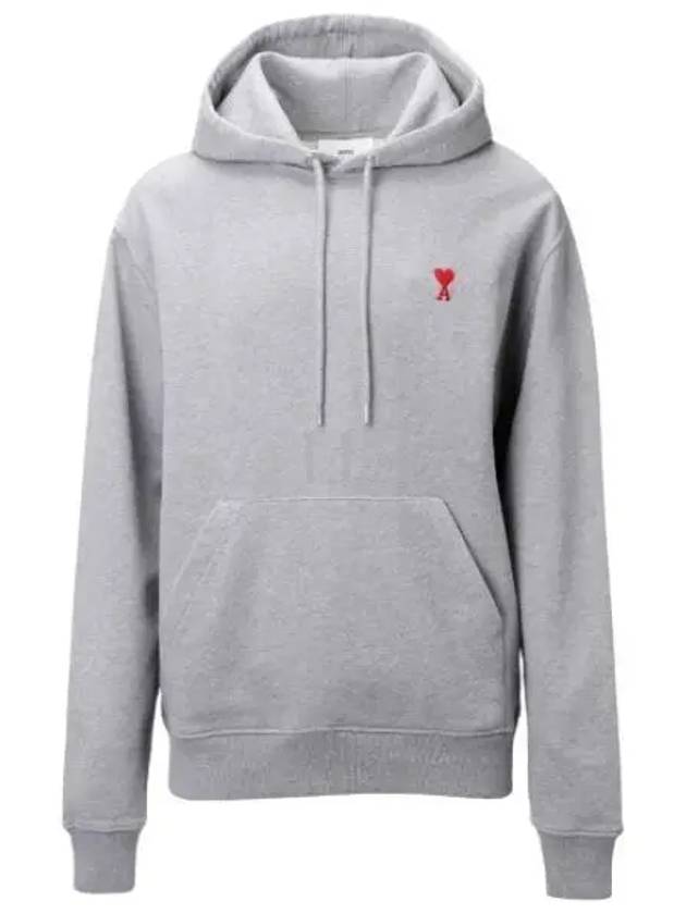 Heart Small Logo Hoodie Grey - AMI - BALAAN 2