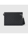 GG Supreme Canvas Clutch Bag Black - GUCCI - BALAAN 4