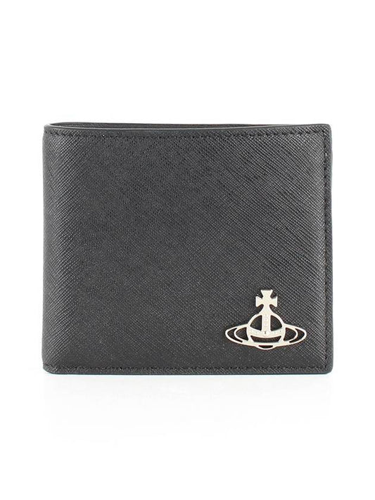 Saffiano Logo Leather Bicycle Wallet Black - VIVIENNE WESTWOOD - BALAAN.