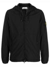 Men's Wappen Patch Skin Touch Hooded Jacket Black - STONE ISLAND - BALAAN 2