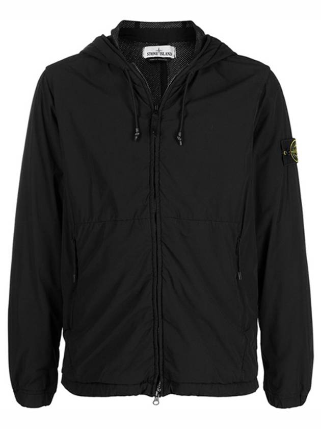 Men's Wappen Patch Skin Touch Hooded Jacket Black - STONE ISLAND - BALAAN 2