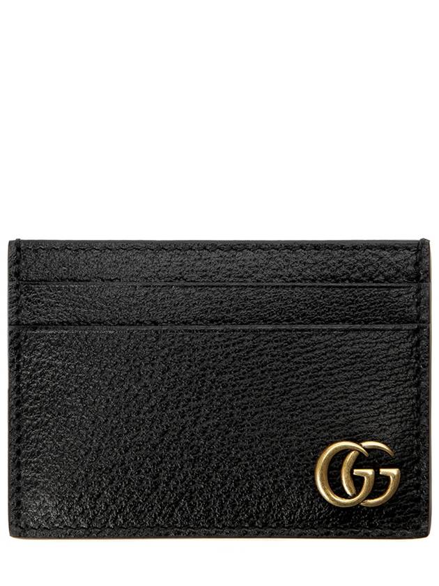 GG Marmont Leather Card Wallet Black - GUCCI - BALAAN 2