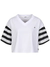 Striped Lace Sleeve T-Shirt MW4ME424 - P_LABEL - BALAAN 10
