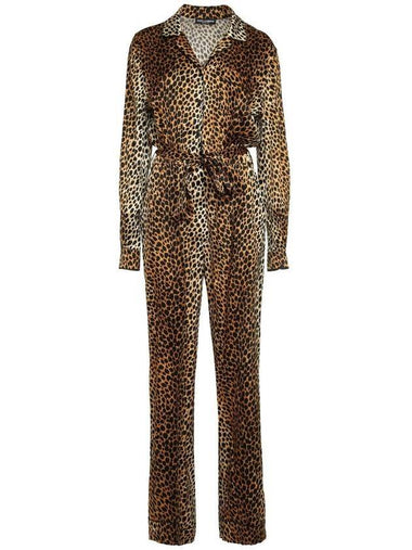 Women's Animal Pattern Satin Jumpsuit Brown - DOLCE&GABBANA - BALAAN 1