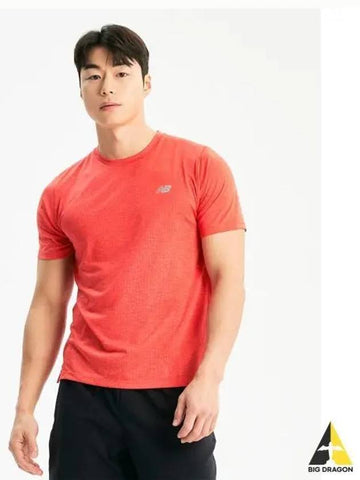 NBNEE2P171 MEN Athletics Running Short Sleeve T Shirt RED - NEW BALANCE - BALAAN 1