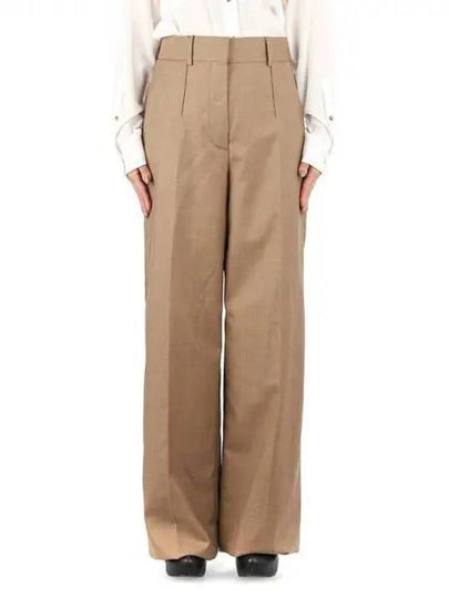 Wool Trousers High Waist Straight Pants Brown - BURBERRY - BALAAN 2