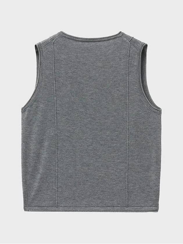 Pintuck Knit Vest Grey - NOIRER FOR WOMEN - BALAAN 4