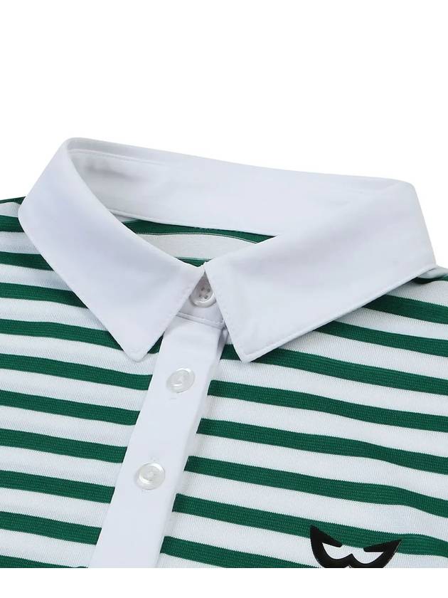 Striped Basic Golf T-Shirt GREEN - WHITEBALL - BALAAN 4