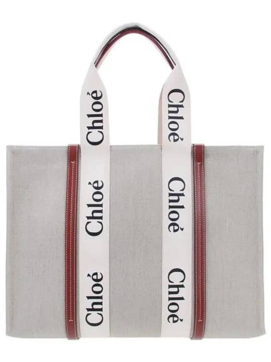 Woody Large Tote Bag White Brown Beige - CHLOE - BALAAN 2