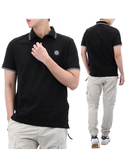 Logo Badge Polo Shirt Black - STONE ISLAND - BALAAN 2