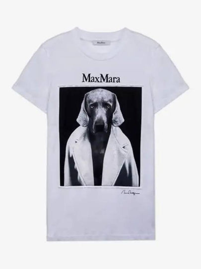 Cypria Print Cotton Short Sleeve T-Shirt White - MAX MARA - BALAAN 2