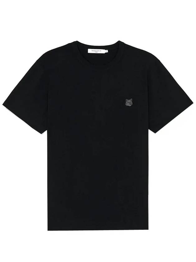 Monochrome Fox Head Patch Short Sleeve T-Shirt Black - MAISON KITSUNE - BALAAN 3