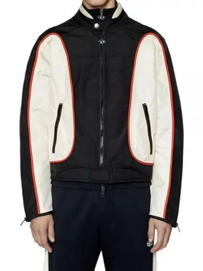 J-Blink Color Block Biker Jacket Black White - DIESEL - BALAAN 2