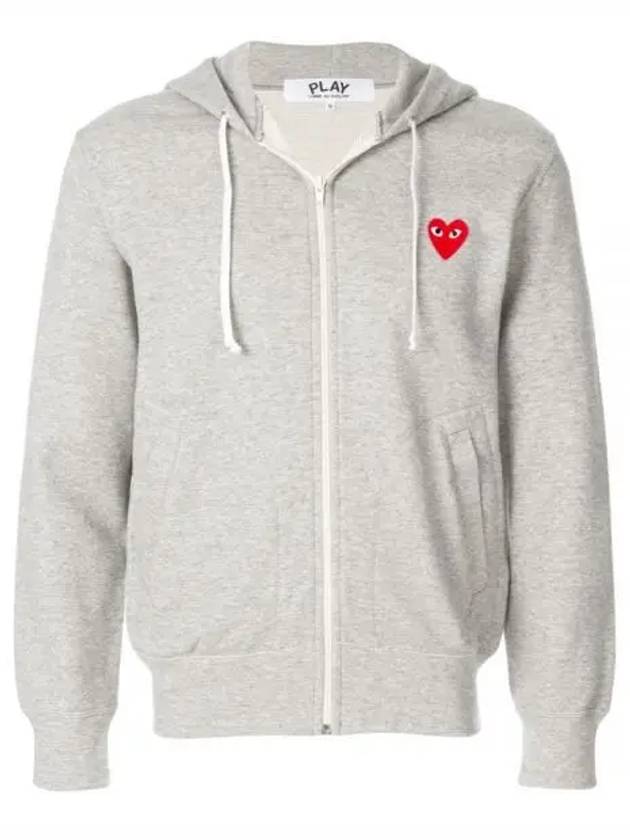 Men's Red Heart Waffen Zip Up Hoodie Grey P1 T168 1 - COMME DES GARCONS - BALAAN 2