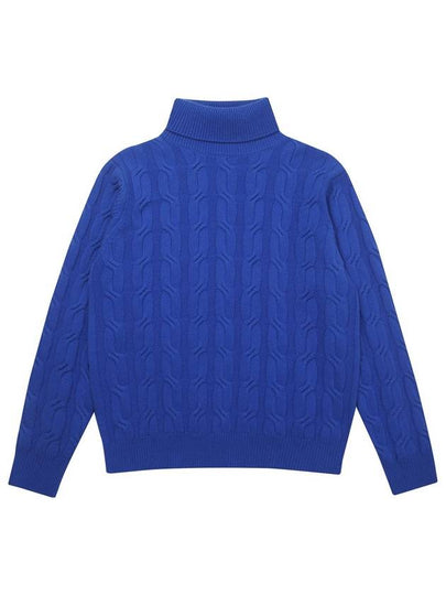 Cable Turtleneck Blue - SOLEW - BALAAN 2