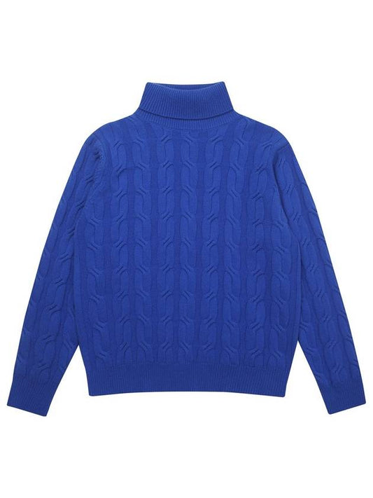 Cable Turtleneck Blue - SOLEW - BALAAN 1