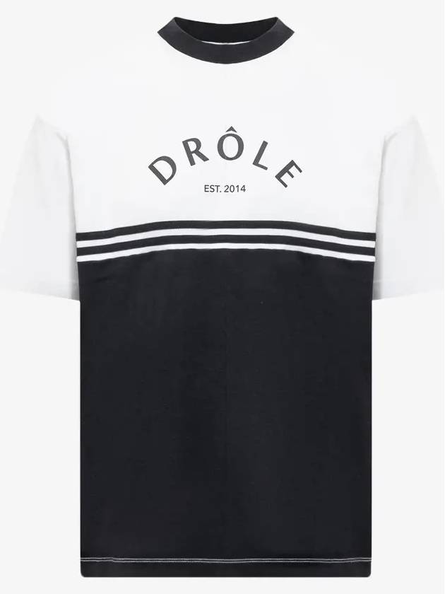 Color block logo short sleeve t shirt black white - DROLE DE MONSIEUR - BALAAN 2