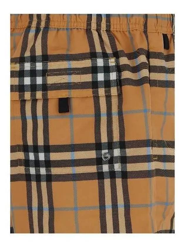 Check Drawstring Swim Shorts Orange - BURBERRY - BALAAN 3