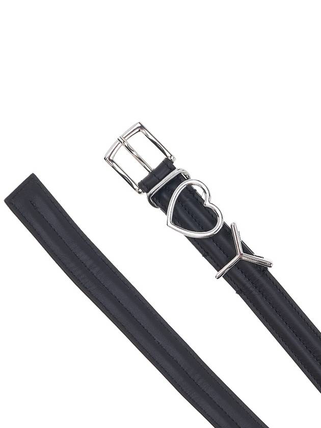 Y Project Y Love Buckle Leather Belt BELT28S24 BLACK SILVER - Y/PROJECT - BALAAN 10