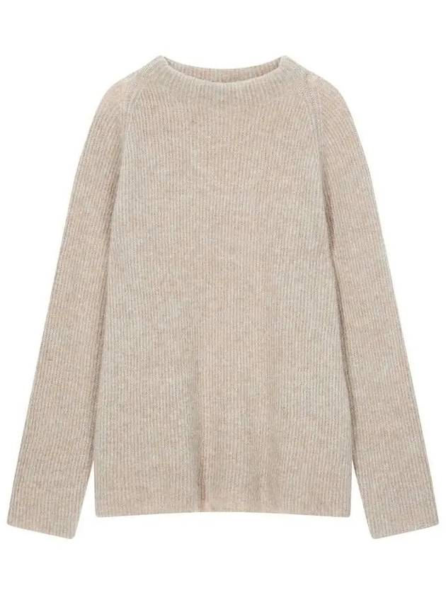 Women s alpaca blend high neck knit melange beige - EMPORIO ARMANI - BALAAN 1