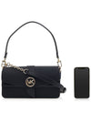 Greenwich Saffiano Medium Shoulder Bag Black - MICHAEL KORS - BALAAN 7