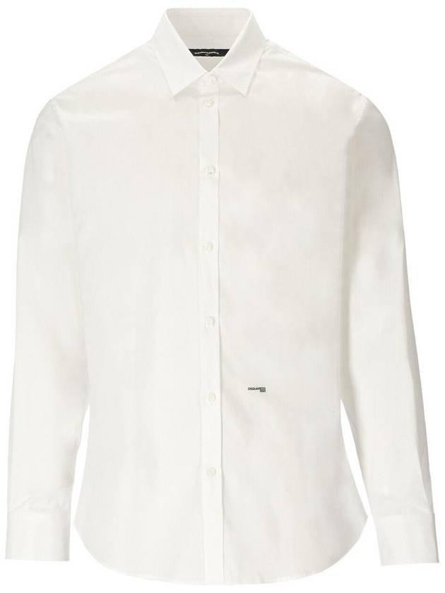 mini logo long sleeve shirt white - DSQUARED2 - BALAAN 2