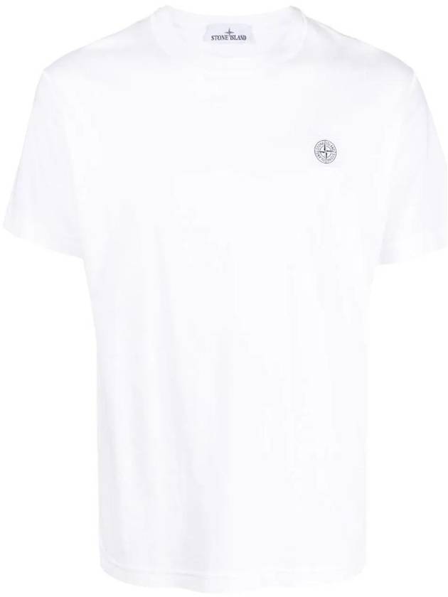 Cotton Jersey Compass Patch Short Sleeve T Shirt White - STONE ISLAND - BALAAN 1