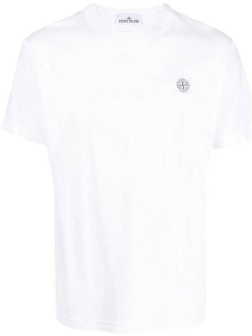 Cotton Jersey Compass Patch Short Sleeve T Shirt White - STONE ISLAND - BALAAN 1