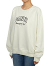 Logo Print Cotton Sweatshirt Beige - GANNI - BALAAN 3