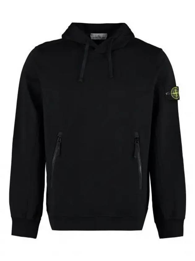 Cotton Wappen Patch Hoodie Black - STONE ISLAND - BALAAN 2