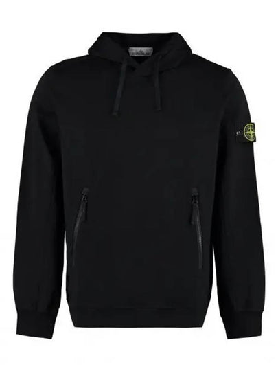 Cotton Wappen Patch Hoodie Black - STONE ISLAND - BALAAN 2