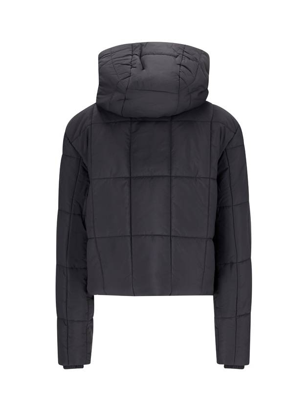 Cropped Nylon Quilted Hooded Jacket Black - BURBERRY - BALAAN 3