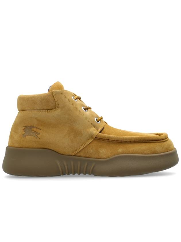 Suede Log Worker Boots Beige - BURBERRY - BALAAN 1