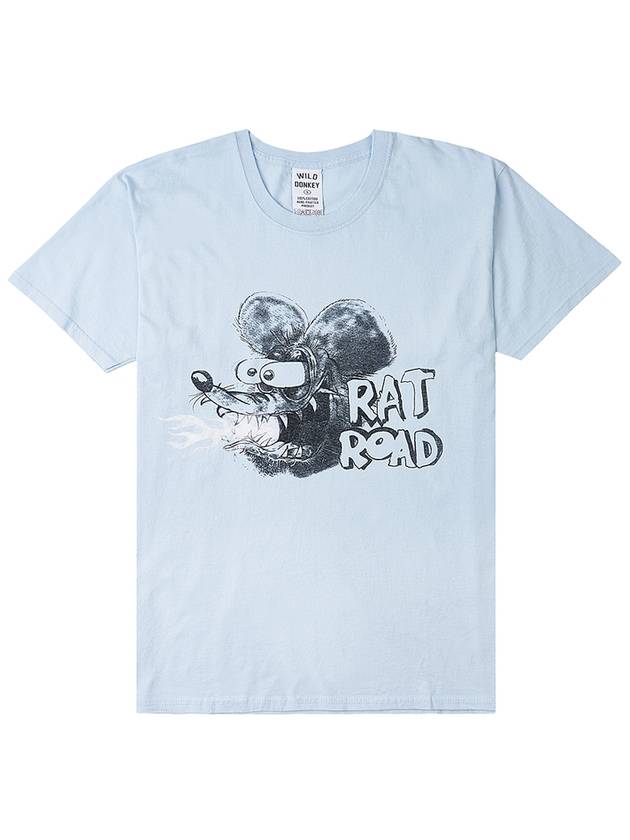 Wild Donkey Let Road Short Sleeve TShirt T RAT ROAD STRONG WASHED SKY - WILD DONKEY - BALAAN 1