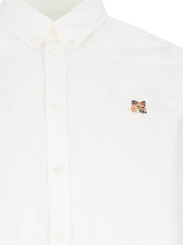 Mini Fox Head Classic BD Long Sleeve Shirt White - MAISON KITSUNE - BALAAN 4