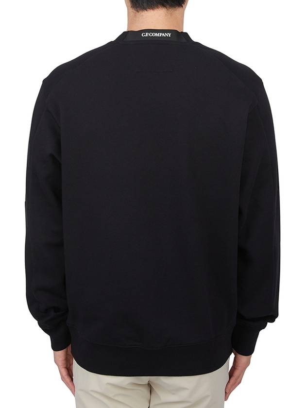 Diagonal Raised Fleece Lens Sweatshirt Black - CP COMPANY - BALAAN 4