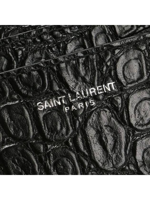 Classic Logo Crocodile Card Wallet Black - SAINT LAURENT - BALAAN 11