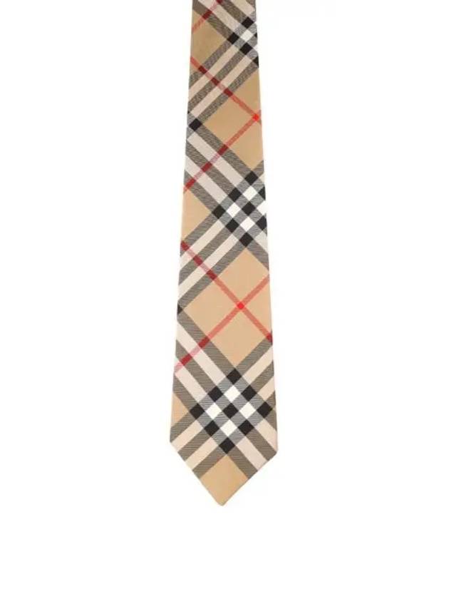 Men's Modern Cut Vintage Check Silk Tie Beige - BURBERRY - BALAAN 2